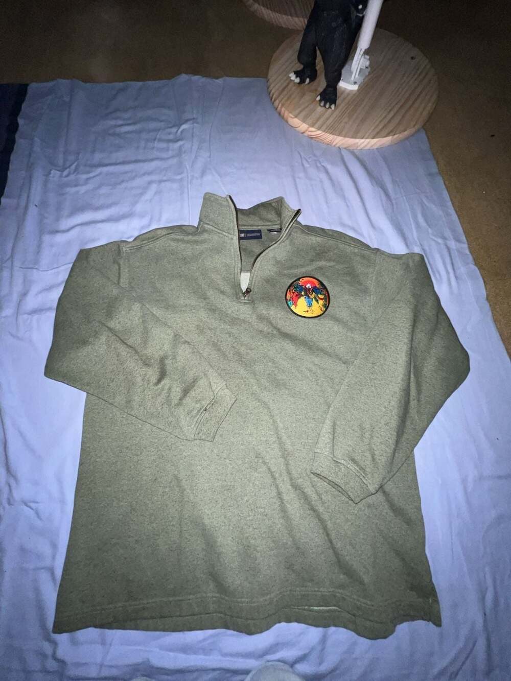 Faded Glory Grateful Dead Dancing Bears Embroidered 1/4 Zip Pullover Sweatshirt